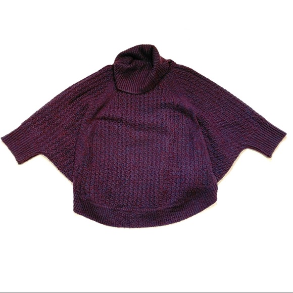 Lou & Grey Loose Fit Preppy Casual Turtleneck Poncho Knit Sweater XS/Small - Picture 1 of 6